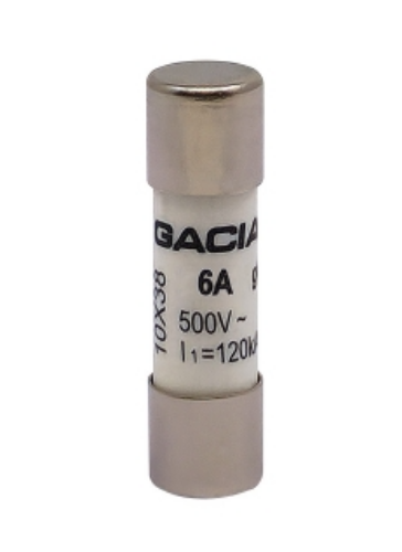 Picture of Silindriline sular 10x38, 6A, gG, 500VAC, Gacia 