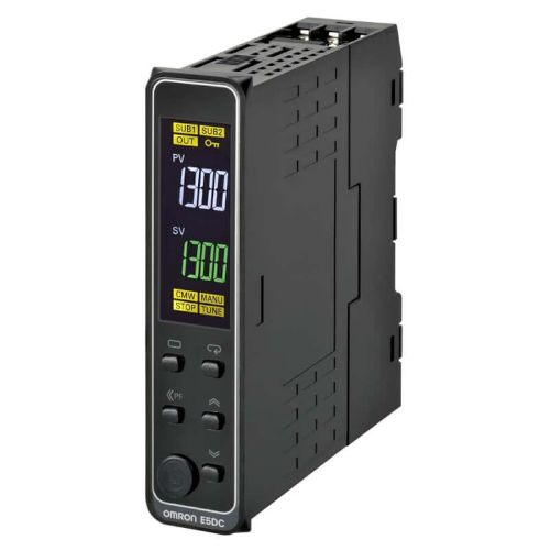 Picture of Temp.kontroller E5DC, Sis: univers. Välj: 1 x 12VDC puls, 2xAUX, 100-240VAC, Omron 