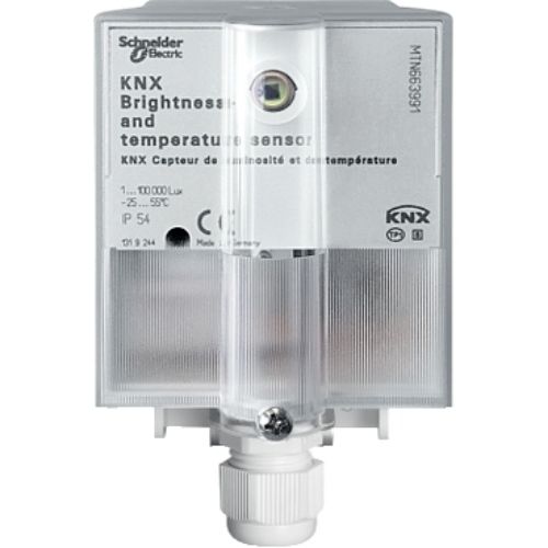 Picture of KNX valgus- ja temperatuuriandur seinale, helehall, IP54, Schneider