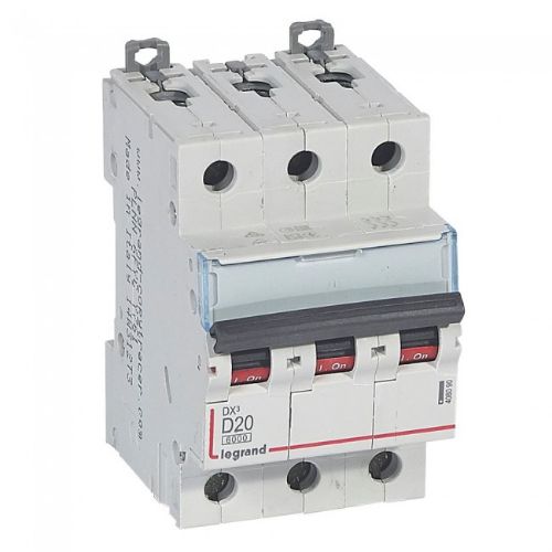 Picture of Moodulkaitselüliti DX3, 3P, 20A, D, 6kA/10kA, Legrand 
