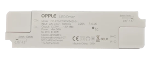 Picture of Toiteplokk LED-le 36W 24VDC IP20 172x45x32mm Opple 