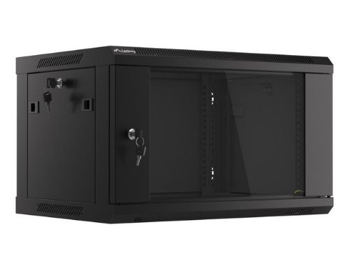 Picture of Sidekapp 6U 600x450 H370mm  klaasuksega, must 