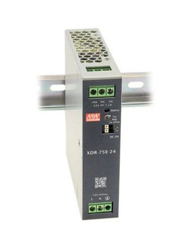 Изображение Toiteplokk XDR-E, 24VDC 3.2A 75W, 86-264VAC/120-370VDC, Mean Well 