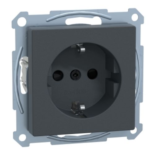 Picture of Pistikupesa 1-ne, maand.-ga, lapsekaitsmega, antratsiit, vedrukl. süv. IP20, SystemM, MERTEN 