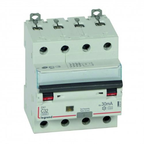 Picture of Kombikaitselüliti (RCBO) DX3, 4P, 32A, C, 6/10kA, 30mA, A, 4mod, Legrand 