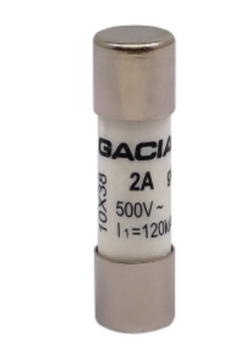 Picture of Silindriline sular 10x38, 2A, gG, 500VAC, Gacia 