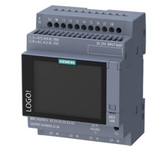 Picture of Minikontroller LOGO9 24CE V9.0, 24VDC, displei, 8DI (4AI 0-10V), 4DO (transistor), Ethernet, Siemens