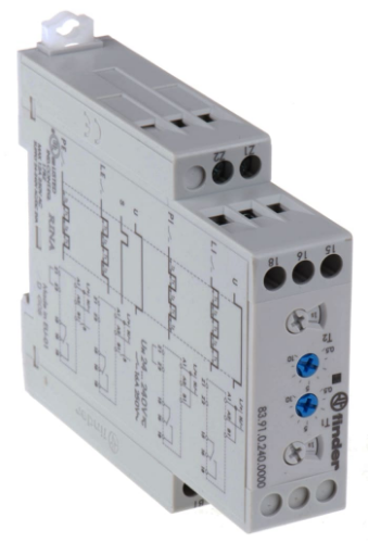 Picture of Moodulaegrelee 83.91, asümmeetriline ON/OFF, 1CO 0.05s-240h 24-240VAC/DC, Finder 