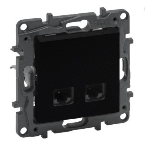 Picture of Arvutipesa 2xRJ45 UTP Cat.6, must matt, süv. NILOE STEP, LEGRAND 