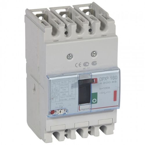 Picture of Kompaktkaitselüliti DPX3-160, 3P, 100A, TM vabasti 0.8-1In, Im=fix, 36kA, Legrand 