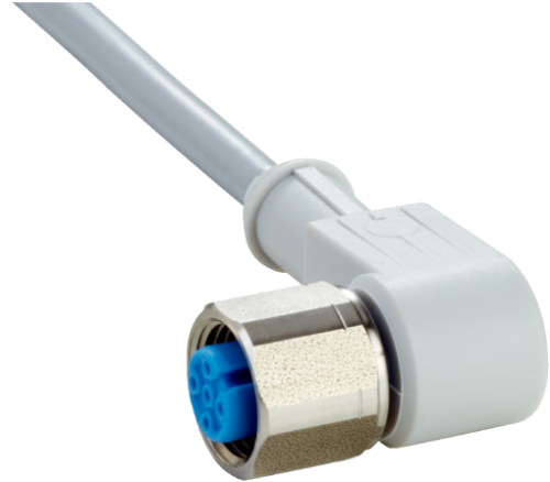 Picture of Andurikaabel PVC + pesa 90°, A-coded, (2m + M12 4-pin), roostevaba mutter,  SICK 