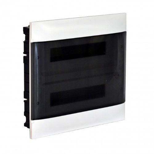 Picture of Süvistatav moodulkilp kiviseina Practibox S, transparent uks 24m(2x12), IP40, PE/N latiga, Legrand 