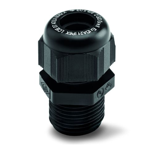 Picture of Läbiviik M25, plast, EX II 2 GD, pika keermega, tihendiga, kaablile 10-14mm, IP68, must, Scame 