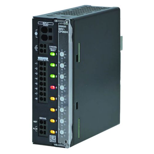 Изображение Elektrooniline kaitselüliti S8V, 8 kanalit, maks. 10 A kanali kohta, alarm, 24 VDC, Omron 