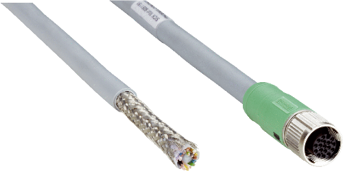 Picture of Andurikaabel PVC + pesa otse, A-coded, varjestatud, (10m+M12 17-pin), SICK 