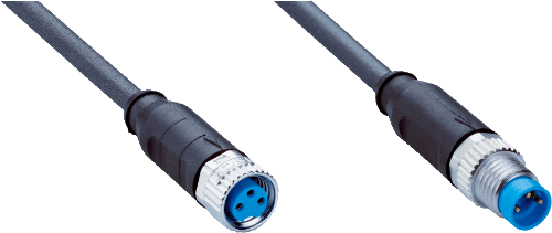 Picture of Andurikaabel PUR + pesa otse + pistik otse, A-coded, (10m + M8 3-pin), SICK