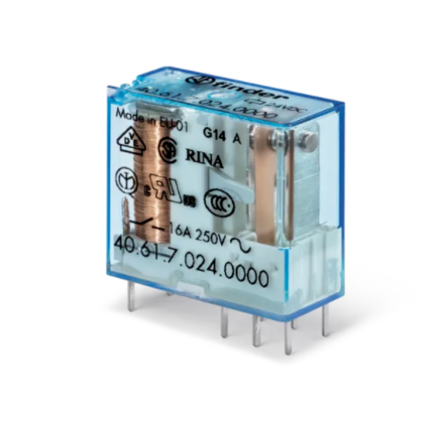 Picture of Minirelee 40.61, 1CO, 16A, 24VDC (27mA), pesa 95 seeria, Finder 