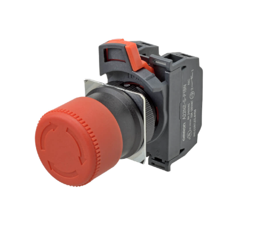 Picture of Surunupp seen A22, STOP nupp, PUNANE, keeratav, ø30mm 3NC adapter, Omron 