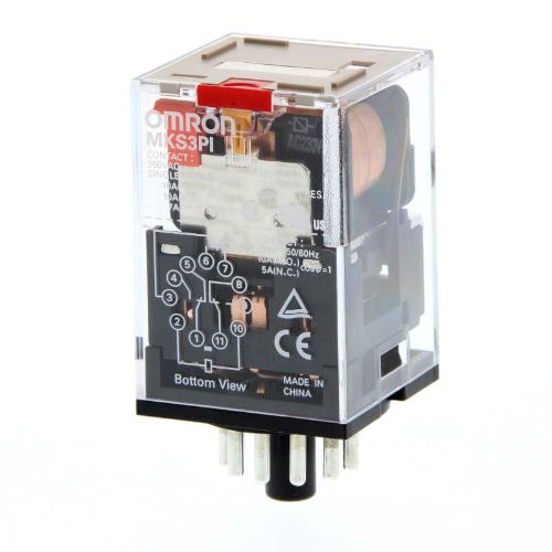 Picture of Relee MKS3, 3CO, 10A, 240VAC, TEST, 11-pinni, pesa PF113, Omron 