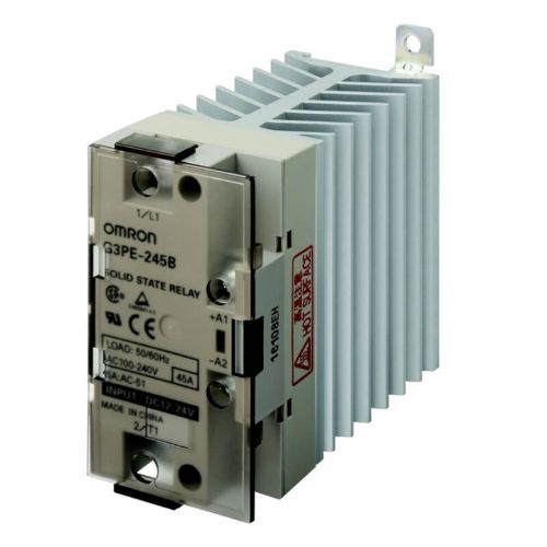 Picture of Pooljuhtrelee G3PE, 1P, (AC-1) 45A (180 - 528VAC), sisend 12 - 24VDC + radiaator, Omron 
