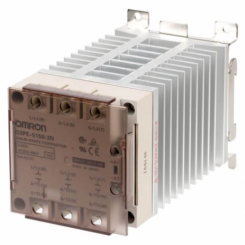 Picture of Pooljuhtrelee G3PE, 3P, (AC-1 ), 25A ( 200 - 480VAC), sisend 12 - 24VDC + radiaator, Omron 