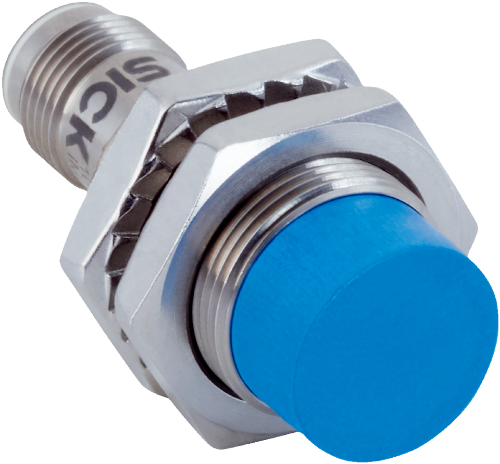 Picture of Ind.andur IMB M18, Sn=12mm, Shielded, PNP-NO, kere 45mm, pistik M12 4-pin, SUS, IP69K, SICK 