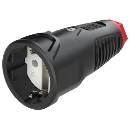 Picture of Jätkupesa 16A 2P+E 230VAC IP20, kummist, Schuko, PCE 