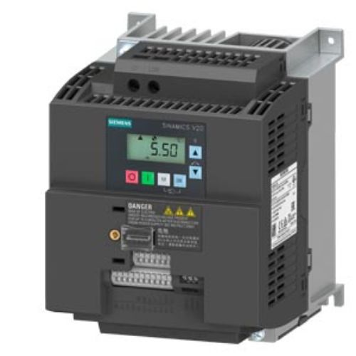 Picture of SINAMICS V20 200-240V 1AC -10/+10% 47-63Hz rated power 3kW with 150% overload for 60 sec. 