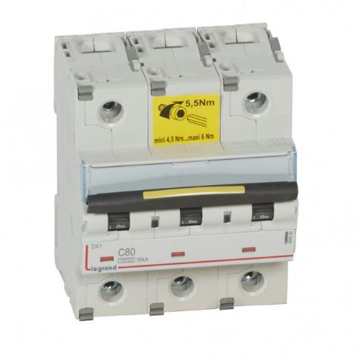 Picture of Moodulkaitselüliti DX3, 3P, 80A, C, 10kA/16kA, 4.5mod, Legrand 