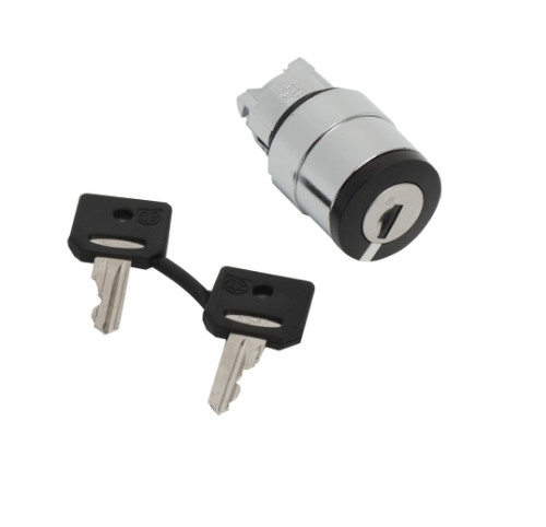 Picture of Selektorlüliti VÕTMEGA ZB4, 0-1 (võti 458A välja 0 ja 1 ), metall, IP66, ilma adapterita, Schneider 