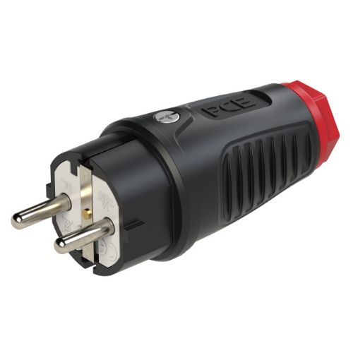 Picture of Pistik 16A 2P+E 230VAC IP54, kummist, Schuko, PCE 