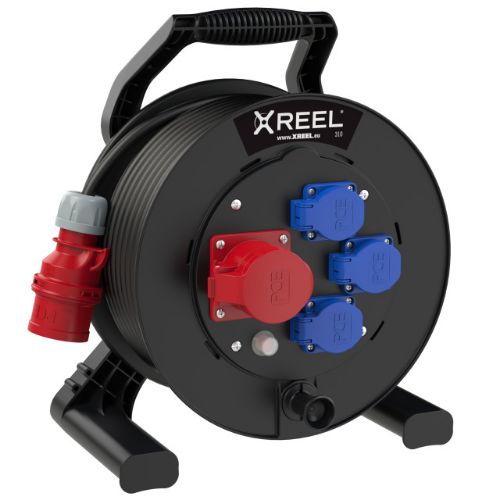 Picture of Pikendusjuhe trumlil XREEL 310, 1x16A 5P 6H,  3xpesad Schuko 25m, 5G2.5 H07RN-F must IP54, PCE 