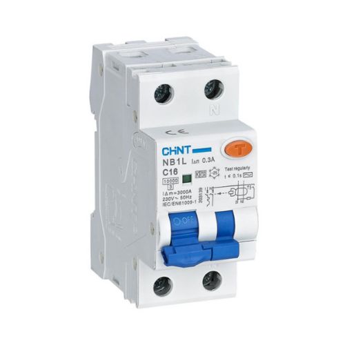 Picture of Kombikaitselüliti (RCBO) NB1, 1P+N, 16A, C, 6kA, A, 30mA, 2mod, Chint 