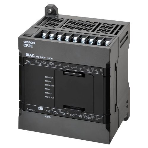 Picture of CP2E, 10kStep/16kWord, 24VDC 12DI 8DO (trans. source), 1xEthernet/IP, Omron 