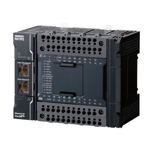 Picture of Sysmac NX1P kontroller 14Dl, 10DO(PNP), 1.5MB mälutherCAT, EtherNet/IP, +1 serial 