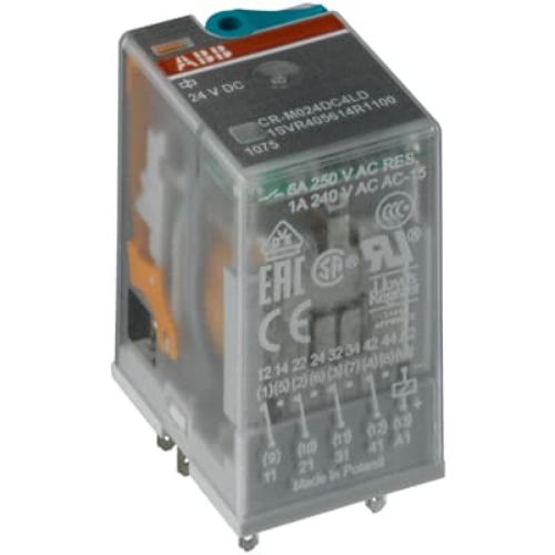 Picture of Relee CR, 4CO, 6A, 24VDC, Diood+TEST, pesa CR-M4, ABB 