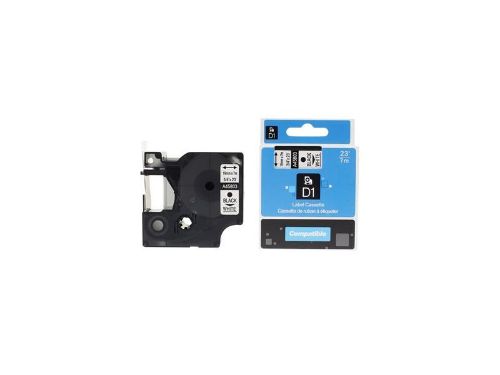 Picture of Kleepkirjalint 19mm must/valgel Dymo analoog  
