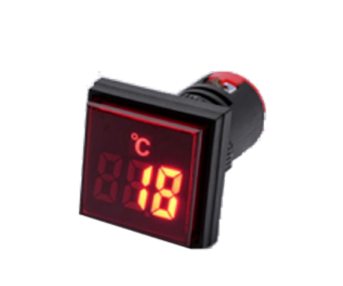 Изображение Digitaalne temperatuuri indikaator, M22, PUNANE, ruut, -20℃ ...199℃, 50-500VAC, IP50, Chint 