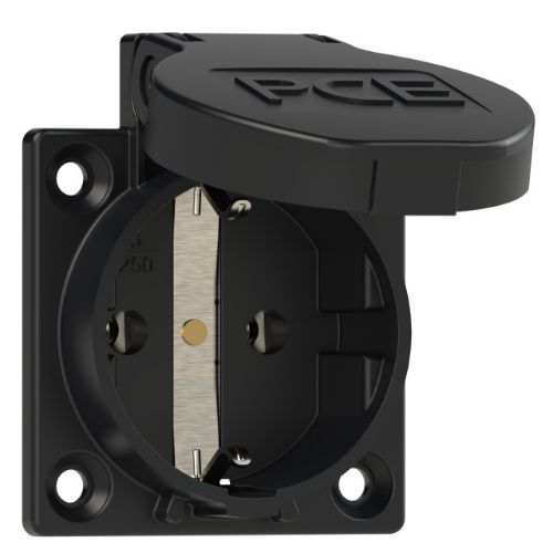 Изображение Kilbipesa 16A 2P+E 230VAC IP54 must, kruviklemm, (50x50) Schuko, PCE 