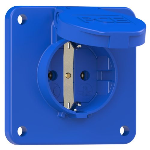 Изображение Kilbipesa 16A 2P+E 230VAC IP54 sinine, kruviklemm, (75x75) Schuko, PCE 