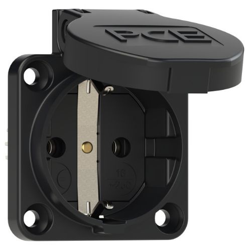 Изображение Kilbipesa 16A 2P+E 230VAC IP54, must, vedruklemm, (50x50) Schuko, PCE 