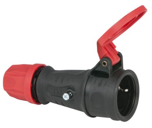 Изображение Jätkupesa 16A 2P+E 230VAC IP44, kummist, hingedel klapiga, TOP TAURUS, Schuko, PCE 