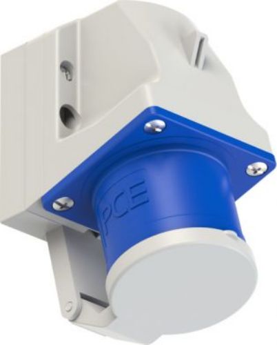 Изображение Seinapistik 32A 4P 9H 230VAC IP44 faasivahetajaga (ava M25), kaanega, CEE, PCE 