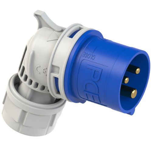 Изображение Pistik 16A 3P 6H 230VAC IP44, nurk, CEE, PCE  