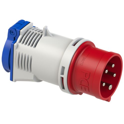 Изображение Adapter, sisend 16A 5P 6H 400VAC CEE, väljund 16A 2P+E 230VAC Schuko, PCE 