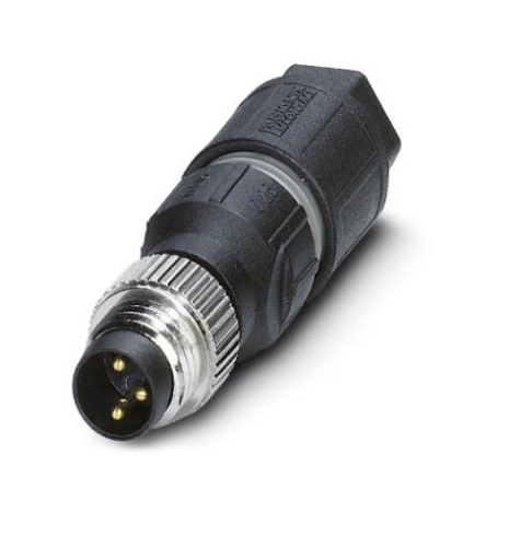 Изображение Anduripistik M8 3-pin, otse, A-coded, kiirühendus, IP67, kaablile 2.5...5mm, Phoenix 