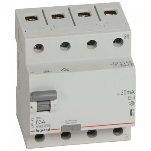 Изображение Rikkevoolukaitse RX3, 4P, 63A, AC, 30mA, Legrand 