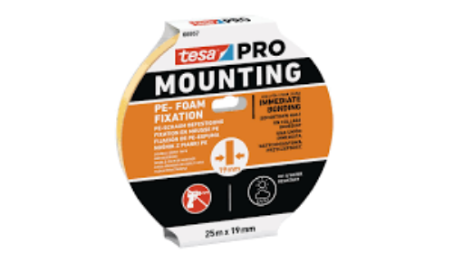 Изображение Kahepoolne teip vahtalusel PRO MOUNTING PE-Foam Fixation, 25m12mm (UV- ja veekindel), TESA 