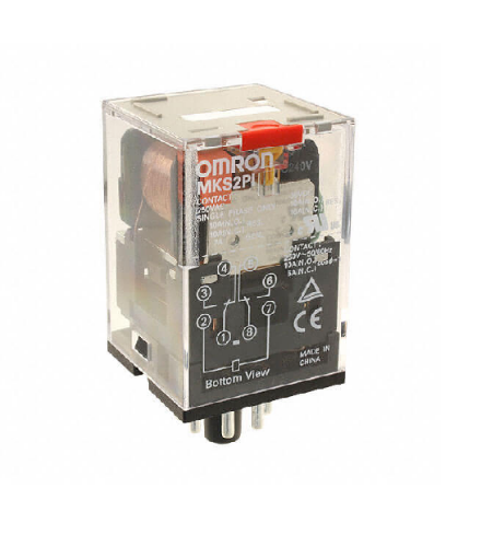 Изображение Relee MKS2, 2CO, 10A, 230VAC, TEST, 8-pinni, pesa PF083A, Omron 