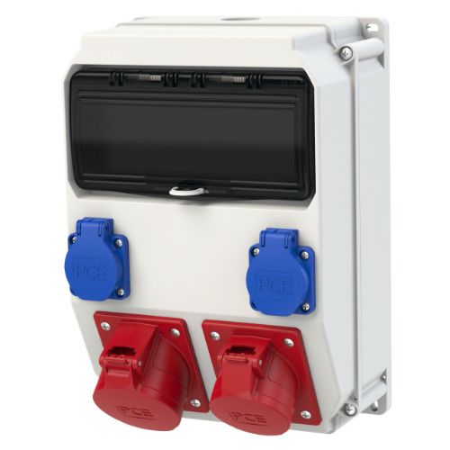 Изображение Vooluvõtukeskus 1x5P32A, 1x5P16A, 2x230V, kaitseautomaatidega ja rikkevool IP44, PCE  